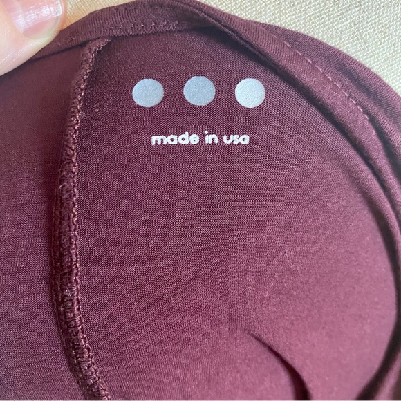 Three Dots Deep Red Long Sleeve Wrap Top - Picture 5 of 8